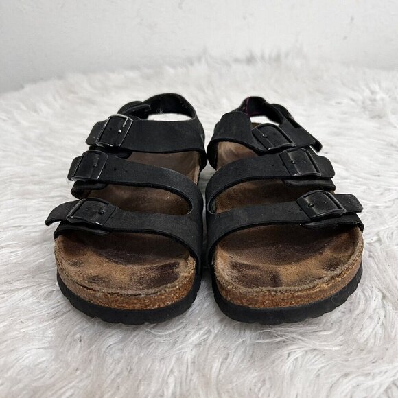 Birkenstock Birki's Canberra Ellice Triple Strap Sandal Shoes Black EU 37 US 6 - Picture 3 of 10
